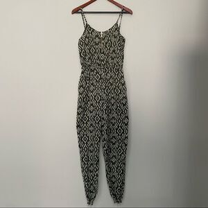 Bar III Army Green & Ivory Jumpsuit/Romper Size Medium